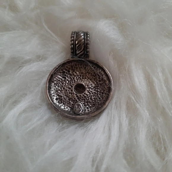 Premier Designs Antique Silver Pewter Brown Tiger Eye Cabochon Pendant - Picture 5 of 8